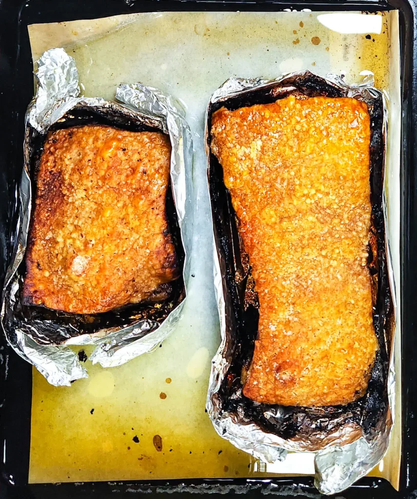 Chinese crispy pork belly hot out of the oven